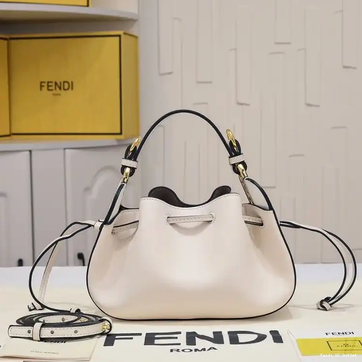 Affordable HOT Mini Pomodorino Calf Bucket Leather In Beige Fendi Bag 0617